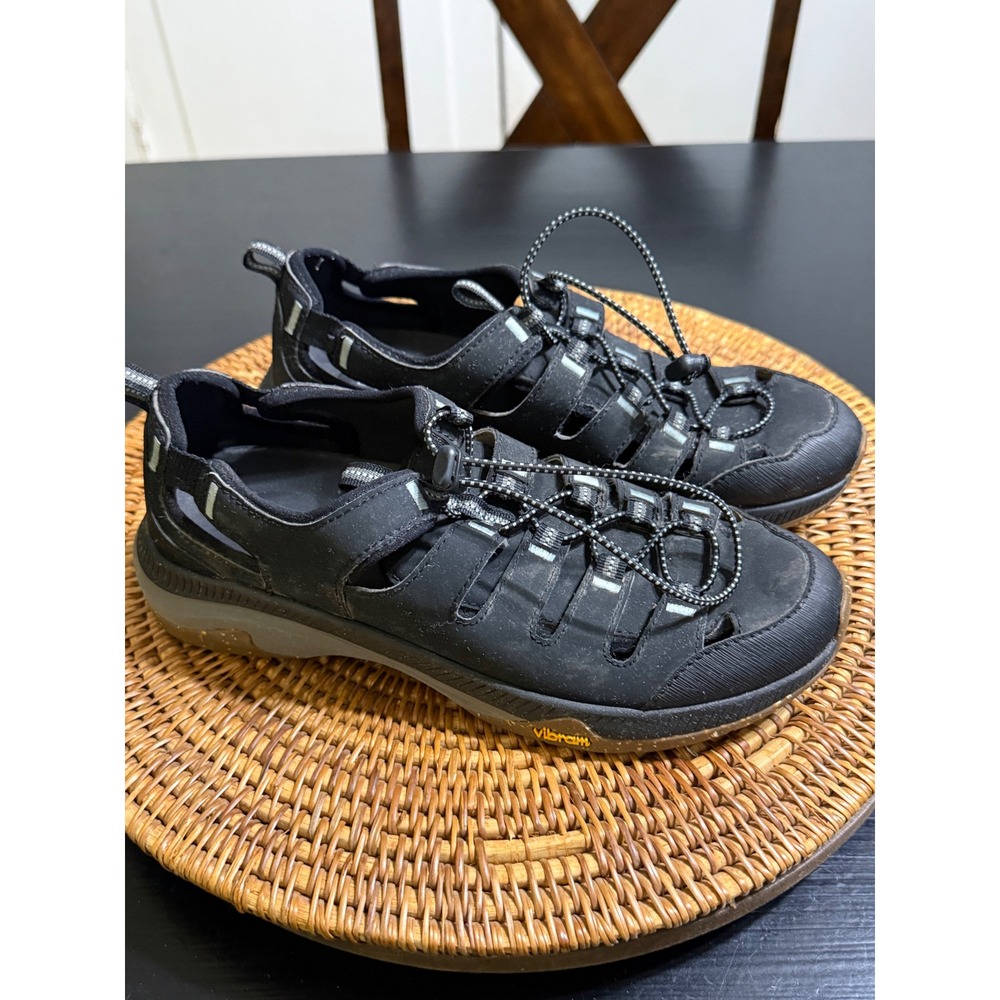 Dansko Women Black Vibram Sole Athletic Hiking Sandals Size 38 Bungee Lace